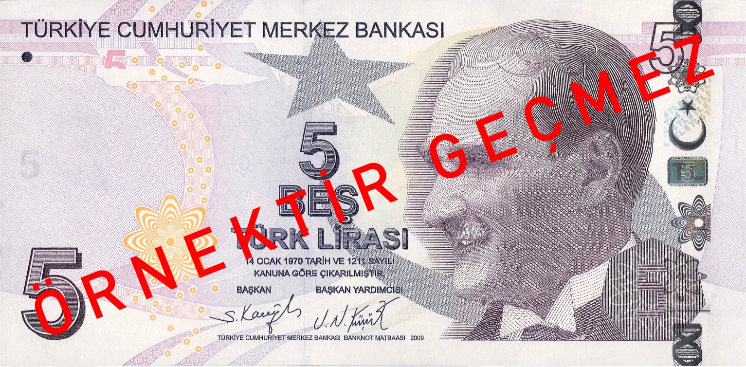 9.Emisyon 5 Türk Lirası V.Tertip